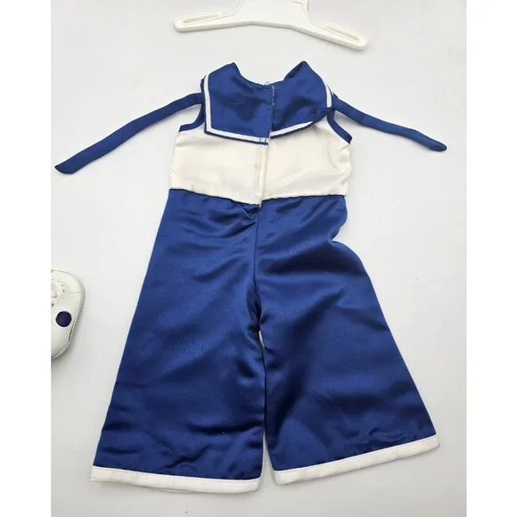 AMERICAN GIRL DOLL KIT SAILOR BEACH PJ PAJAMAS  BLUE WHITE RETIRED w/ Sneakers - Picture 5 of 5